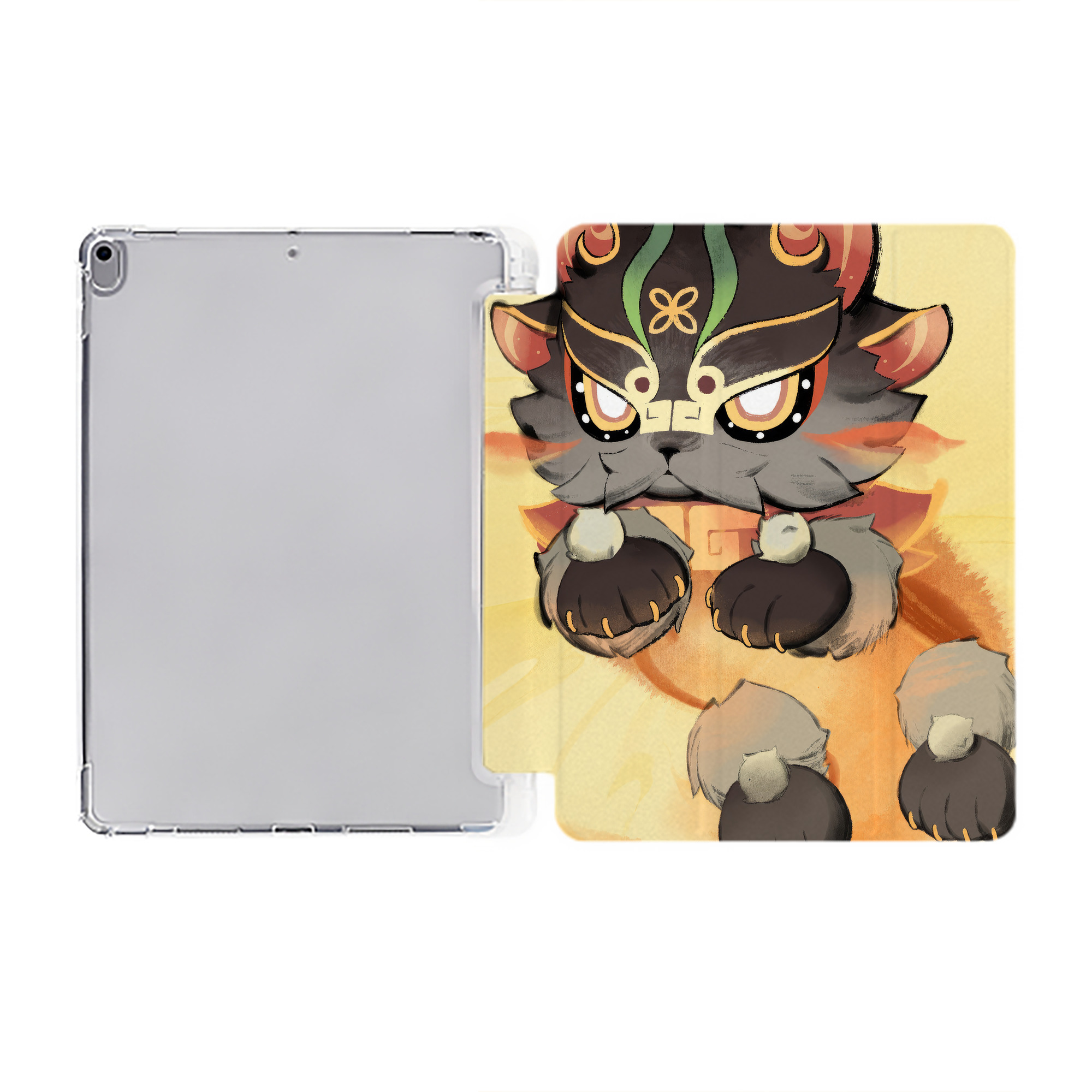 げんし神 genshin IPad ケース ペン収納付き 三つ折りスタンド PUレザー×シリコン 対応機種9.5/10.5/10.9インチ